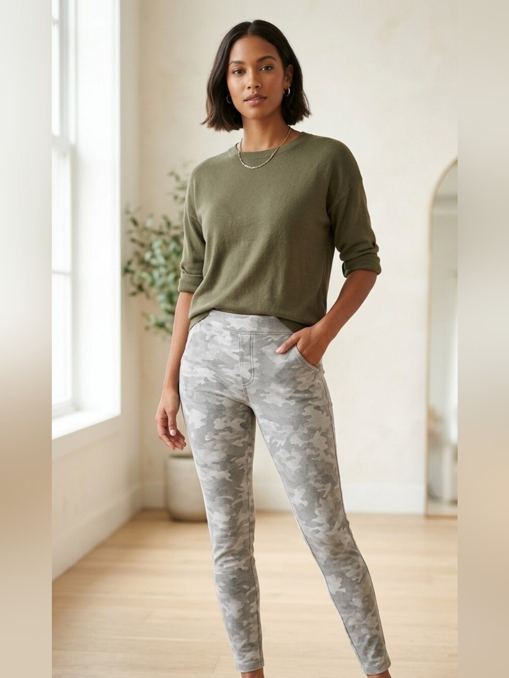 SPANX Charcoal Camouflage Leggings